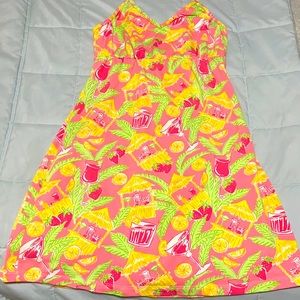 Lilly Pulitzer tropical halter tie back dress
